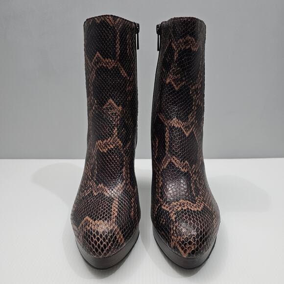 NEW Donald Pliner Zelda Ankle Bootie Size 8.5 Brown Snake Print Leather Chelsea - Picture 5 of 15
